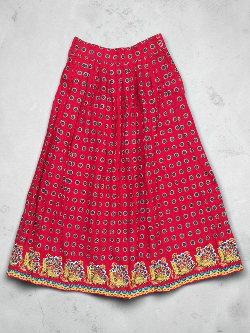 Counterparts Vintage Skirt Red Floral Print S Small